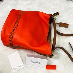 MaxMara Bucket Leather Bag Orange